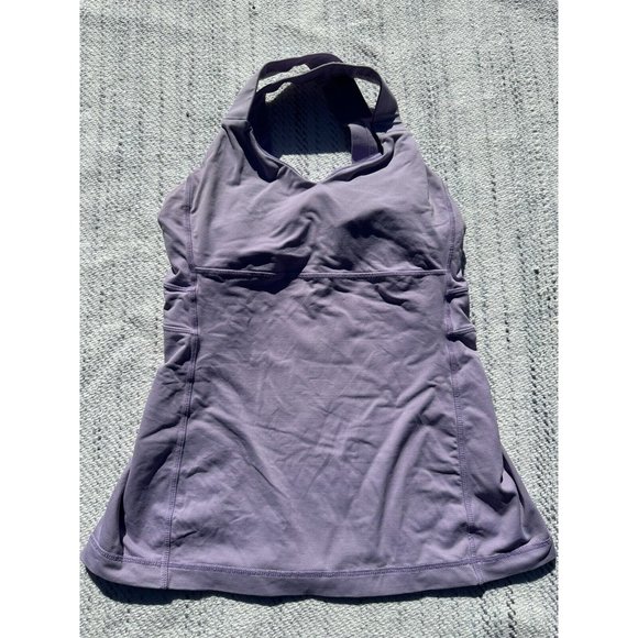 Lululemon Tank Top 8 Purple Cross Back Scoop Neck Activewear Yoga Active Womens - Picture 4 of 7